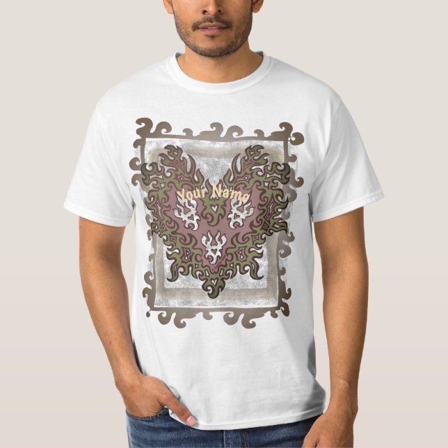 T-shirt Flammes de cœur tribales  (Devant)