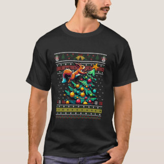 T-shirt Flammes de neige moches Noël amusant Arbre Santa H