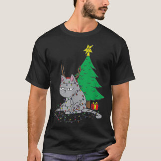 T-shirt Flammes de Noël moches Chat