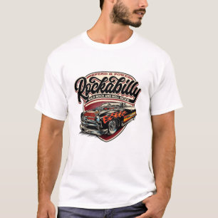T-shirt Flammes de vitesse Rockabilly Hotrod - pos