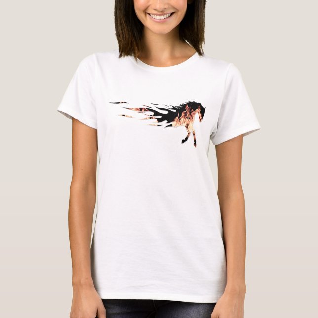 T-shirt Flammes du cheval, Logo du cheval, Cheval (Devant)