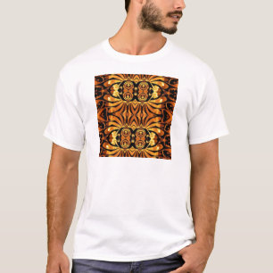 T-shirt flammes orange totem autochtone pôle tribal motif