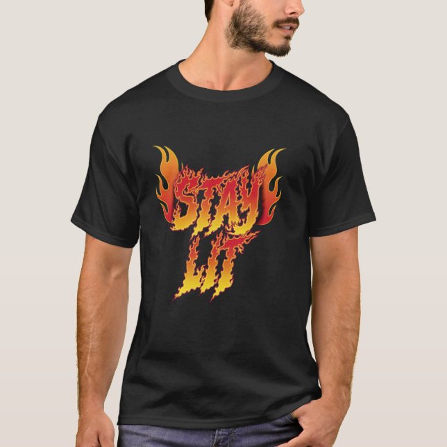 T-shirt Flammes Restées Allumées Inspirational Pompiers  (Devant)