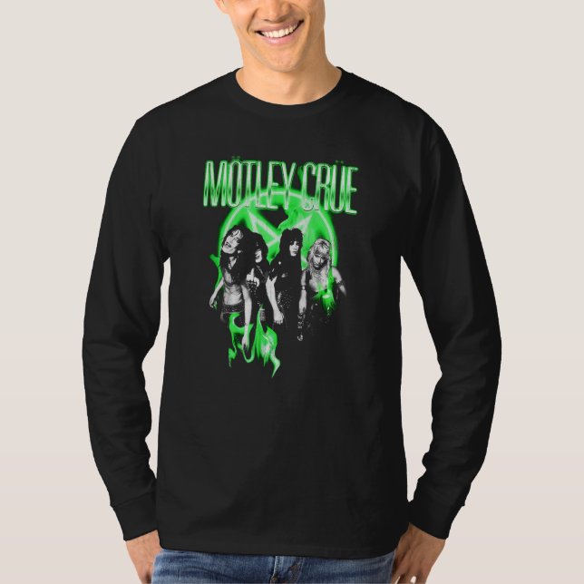 T-shirt Flammes vertes Mtley Cre Neon (Devant)
