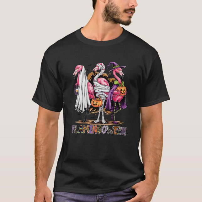 T-shirt Flamngo Ghost Flamingoween Premium (Devant)