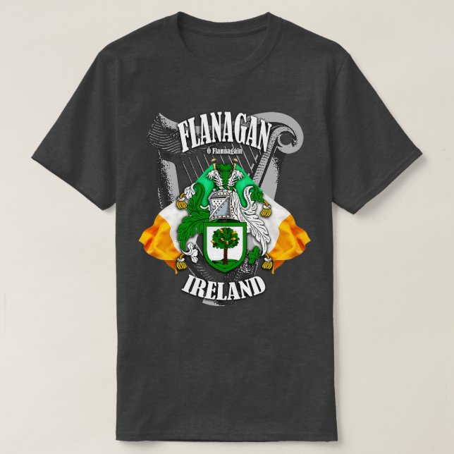T-shirt Flanagan Nom de famille Anglais et Irlandais (Design devant)