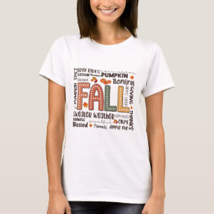 T-shirt Flannels Automne Saison Citrouille Vibes Automne T