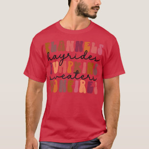 T-shirt Flannels Hayrides Citrouille Bonfires Style Vintag