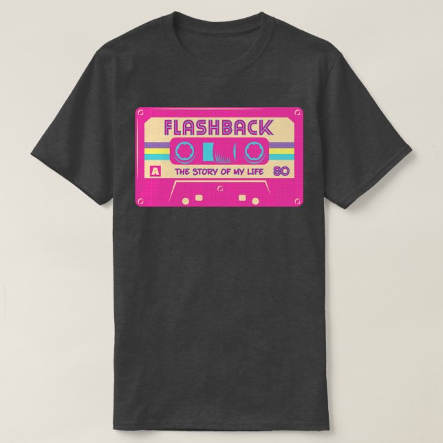 T-shirt Flashback de musique rétro des années 80 (Design devant)