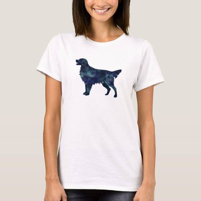 T-shirt Flat coated Retriever Black Watercolor (Devant)