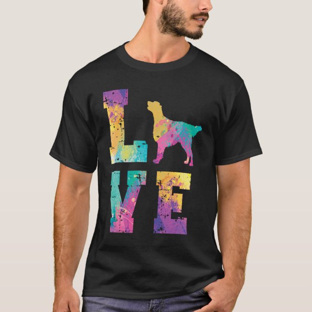T-shirt Flat Coated Retriever Love (Devant)