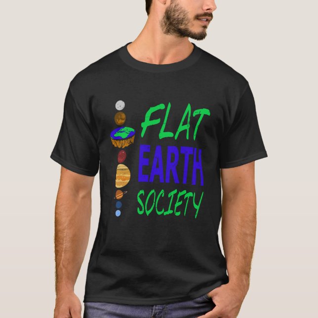 T-shirt FLAT EARTH Society Retro Flat Earther Designs Pres (Devant)