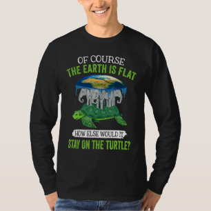 T-shirt Flat Earth Society Tortue Eléphants Protection ani