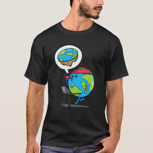T-shirt Flat Earth Workout Gymnase Fitness Obtient Conspir (Devant)