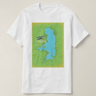 T-shirt Flathead Lake Montana USA carte de voyage poster.