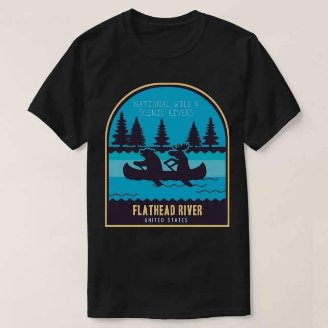 T-shirt Flathead River National Wild and Pittoresque River (Design devant)