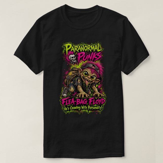 T-shirt Flea-Bag Floyd — Punks Paranormaux (Design devant)