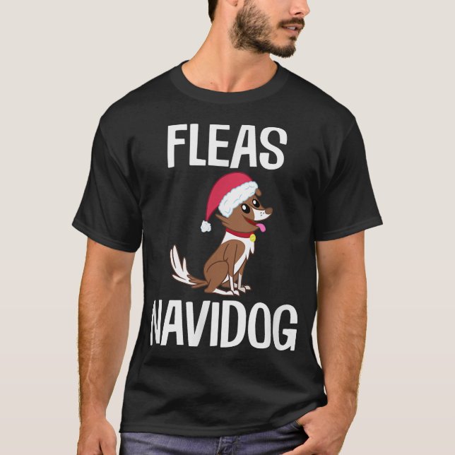 T-shirt Fleas Navidog Funny Chien Fleas Noël Noël (Devant)