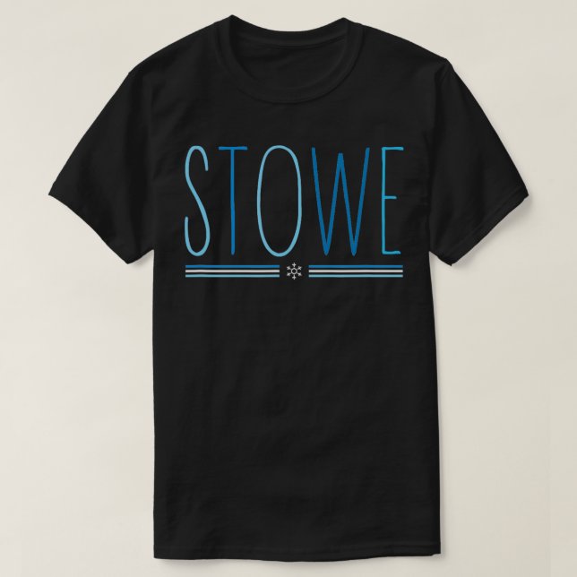 T-shirt Fléau de neige d'hiver de Stowe Vermont Lettres bl (Design devant)