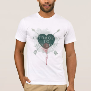 T-shirt Flèche   "Attiré Aux Mauvais Garçons" Coeur Percé