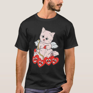 T-shirt Flèche de chat coeur Saint Valentin Mignon Chat Ch