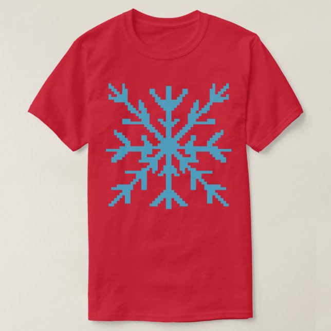 T-shirt Flèche de neige bleue pixel art (Design devant)