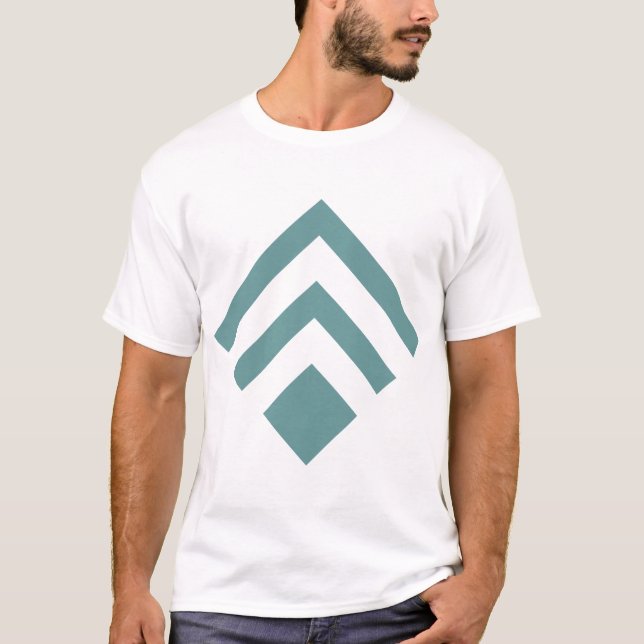 T-shirt Flèche géométrique 02 - Vert océan (Devant)