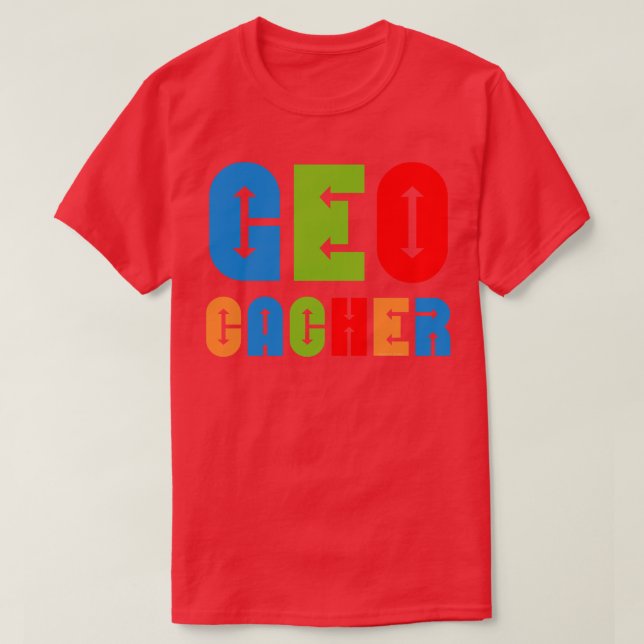 T-shirt Flèches de géocacher colorées (Design devant)