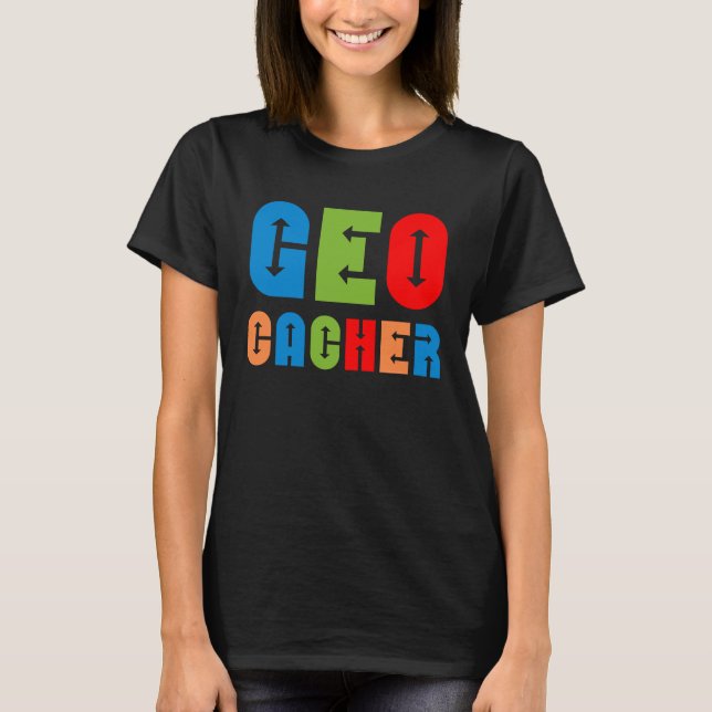 T-shirt Flèches de géocacher colorées (Devant)