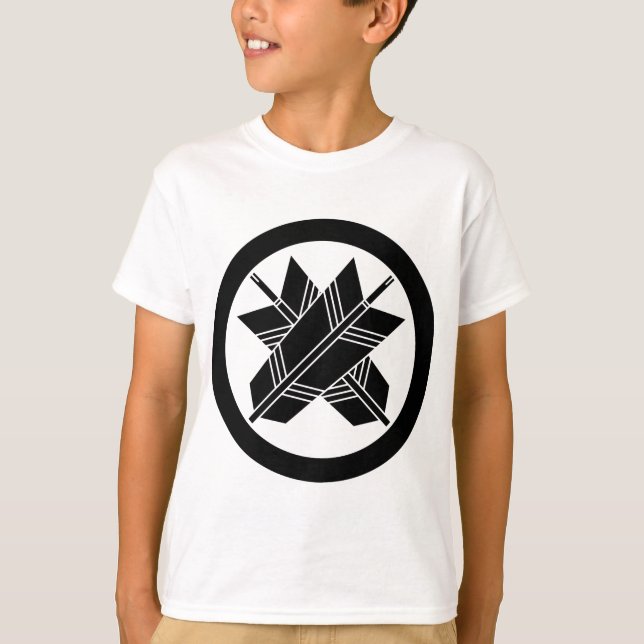 T-shirt Flèches se croisant dans un cercle (Devant)