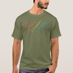 T-shirt fléchettes de couleur rétro unique jeu de fléchett