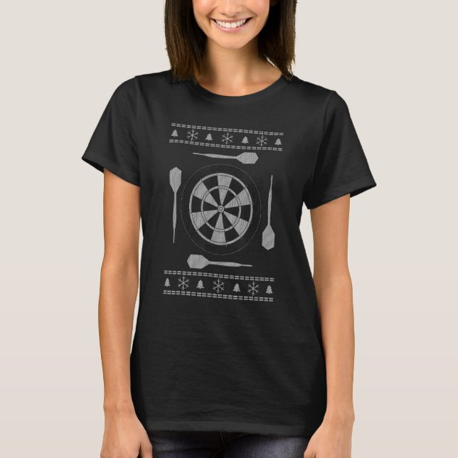 T-shirt fléchettes de Noël Jetant fléchettes de tableau no (Devant)