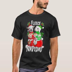 T-shirt Fleece Feliz Navidad Cute Sheep Noël
