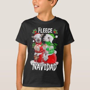 T-shirt Fleece Feliz Navidad Funny Cute Sheep Noël