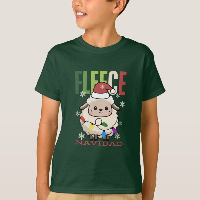 T-shirt Fleece Navidad Christmas Funny Pun Sheep (Devant)