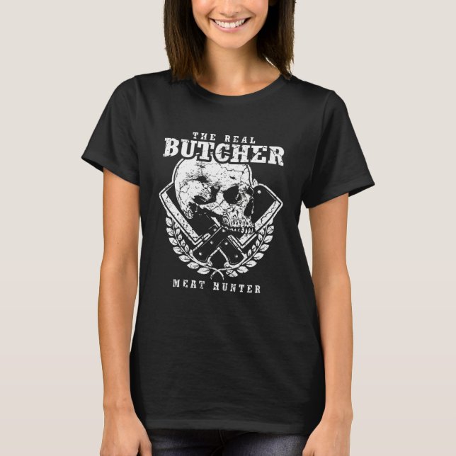 T-shirt Fleischer Butcher Schächter Skull Funny Saying (Devant)