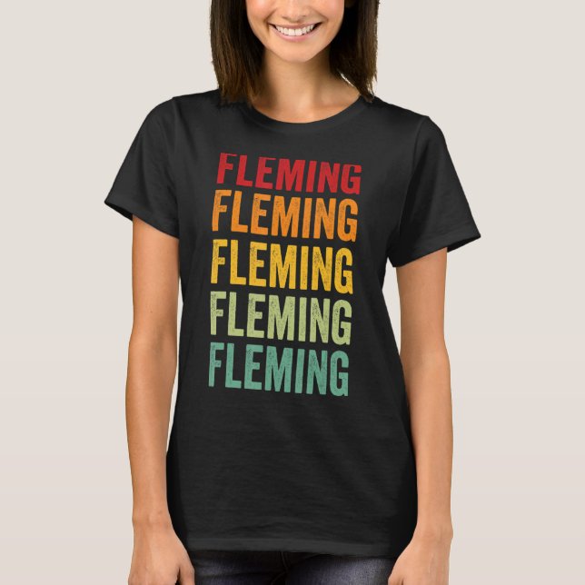 T-shirt Fleming County Kentucky Rainbow Text Design (Devant)
