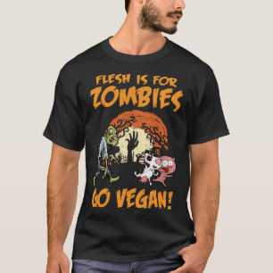 T-shirt Flesh Pour Zombies Go Vegan Funny Halloween Coût