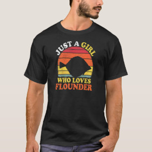 T-shirt Flet Poisson Vintage Juste Une Fille Qui Aime Les