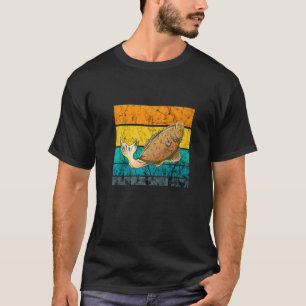 T-shirt Flétan Rétro Vintage Pêche au flétan Poisson fléta