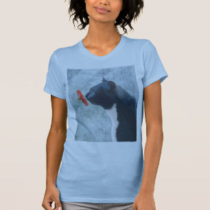 T-shirt Fleur à souder de chats noirs