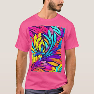 T-shirt Fleur abstrait vibrant