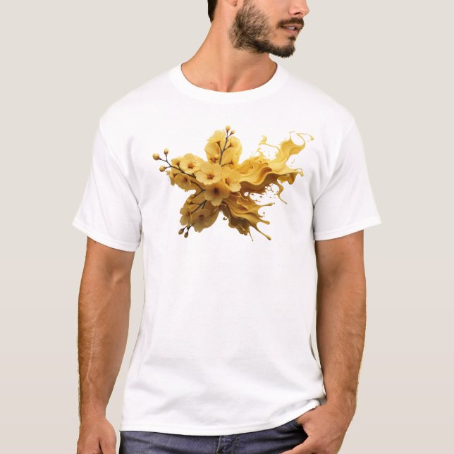 T-shirt FLEUR ABSTRAITE 33 Impression graphique unique (Devant)