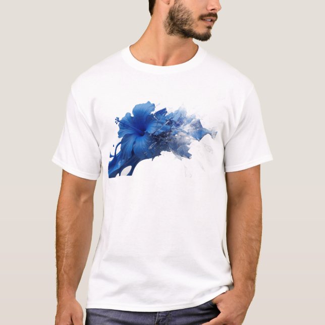T-shirt Fleur abstraite chic graphisme de designer (Devant)