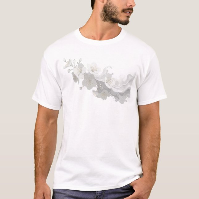 T-shirt Fleur abstraite classique 27 Art (Devant)