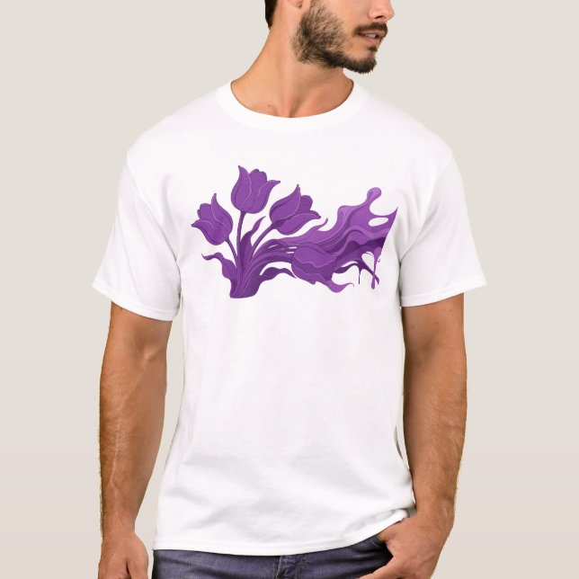 T-shirt Fleur abstraite époustouflante Design original (Devant)