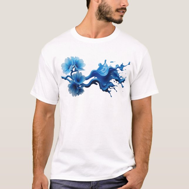 T-shirt Fleur Abstraite Fraîche 16 Art Moderne (Devant)