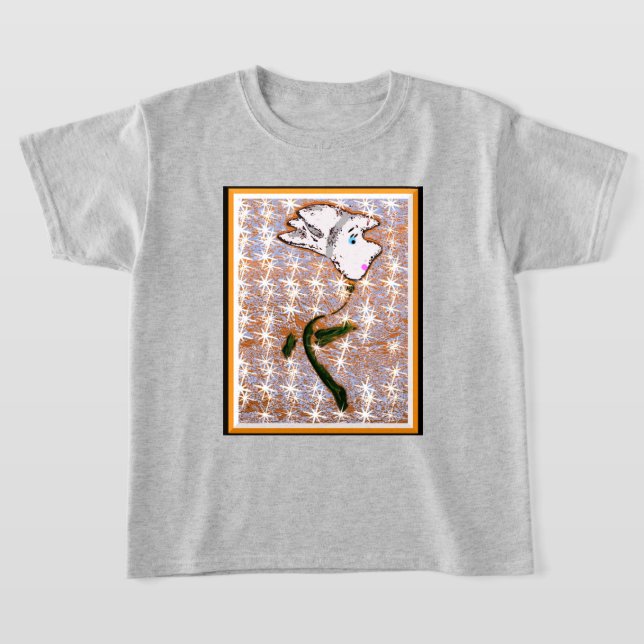 T-Shirt Fleur Abstraite pour Filles (Poser)
