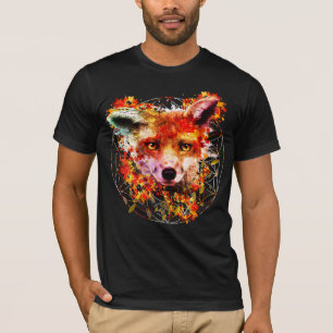 T-shirt Fleur animale d'esprit de Fox d'aquarelle de la