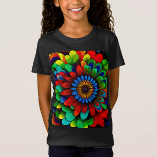 T-Shirt Fleur arc-en-ciel colorée 104